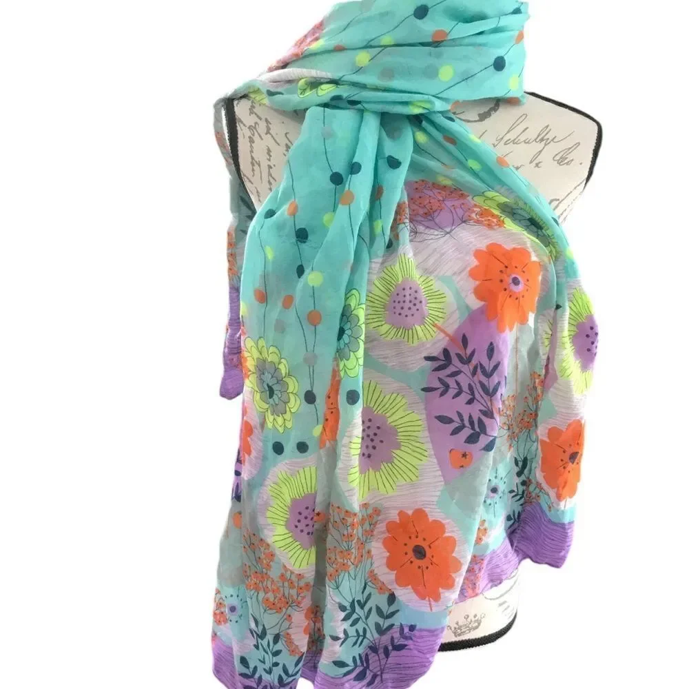 Bundle of Two Scarves: Floral and Animal Print
